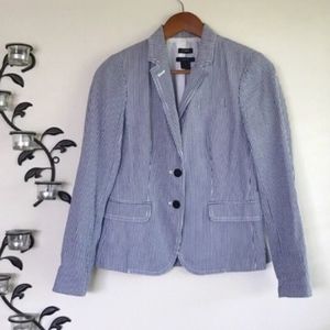 J Crew Women’s Schoolboy Blazer Blue White Stripe